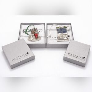 Handcrafted Holiday Ornaments Set - Silver and Red